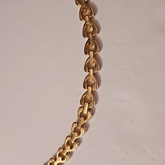 Rhinestone & Goldtone Link 6.5" Bracelet - Picture 8 of 9